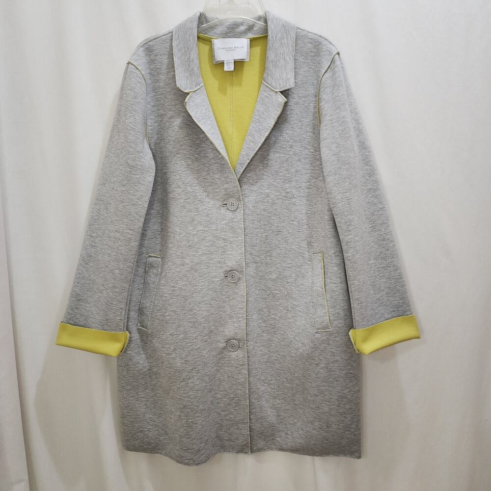 Carolina Belle Montreal Long Gray Duster Coatigan Buttons Pockets, X-Large